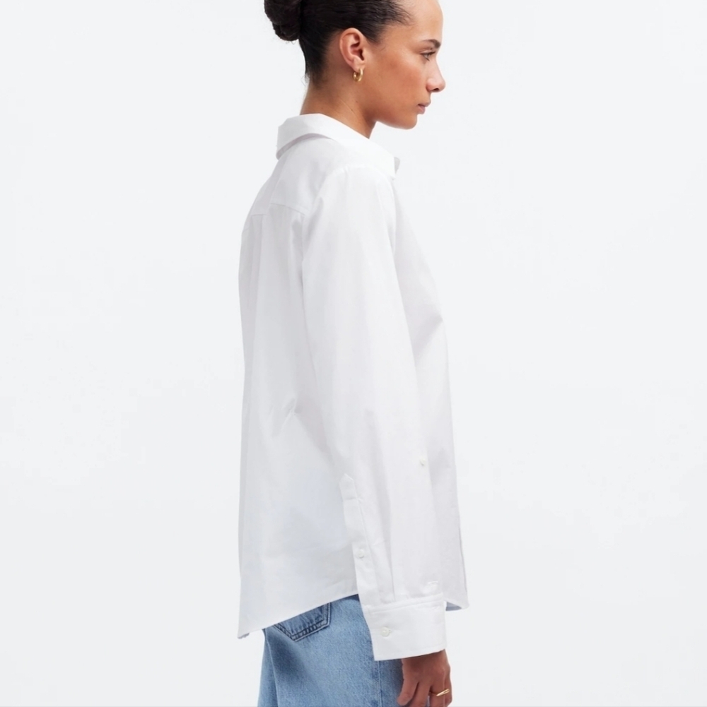 Madewell Relaxed Button-Front Shirt in Poplin| NWT |Sz XS - Picture 3 of 12